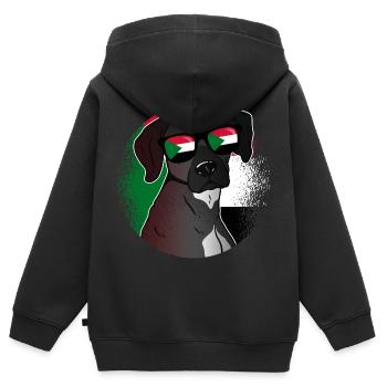Soudan - Sweat Premium à capuche zippé enfant bio - noir - Dos - AI Model Kid Male (0cm)