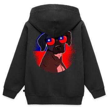 Taïwan - Sweat Premium à capuche zippé enfant bio - noir - Dos - AI Model Kid Male (0cm)