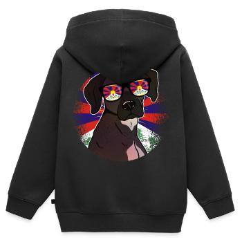 Tibet - Kinder Premium Organic Zip Hoodie - Schwarz - Hinten - AI Model Kid Male (0cm)