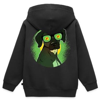 Zaire - Kinder Premium Organic Zip Hoodie - Schwarz - Hinten - AI Model Kid Male (0cm)