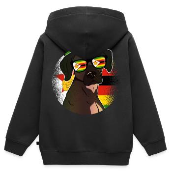 Zimbabwe - Sweat Premium à capuche zippé enfant bio - noir - Dos - AI Model Kid Male (0cm)