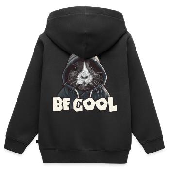 Cooles Meerschweinchen mit Kapuze - Kinder Premium Organic Zip Hoodie - Schwarz - Hinten - AI Model Kid Male (0cm)