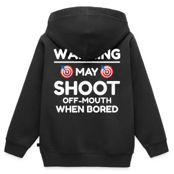 Bogenschießen Ziele Bogenschütze Bullseye Schießsport - Kinder Premium Organic Zip Hoodie - Schwarz - Hinten - AI Model Kid Male (0cm)