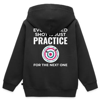 Bogenschießen Ziele Bogenschütze Bullseye Schießsport - Kinder Premium Organic Zip Hoodie - Schwarz - Hinten - AI Model Kid Male (0cm)