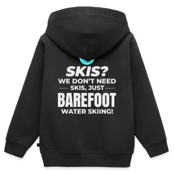 Pieds nus Ski nautique Sports extrêmes Pieds nus - Sweat Premium à capuche zippé enfant bio - noir - Dos - AI Model Kid Male (0cm)