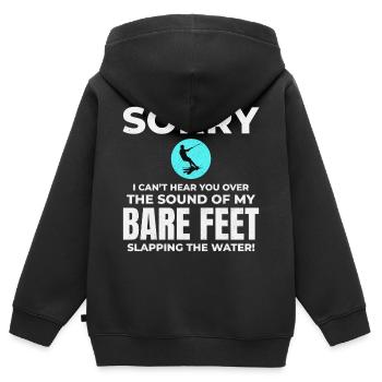 Pieds nus Ski nautique Sports extrêmes Pieds nus - Sweat Premium à capuche zippé enfant bio - noir - Dos - AI Model Kid Male (0cm)
