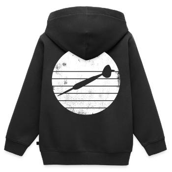 Dartpfeil Skizze - Kinder Premium Organic Zip Hoodie - Schwarz - Hinten - AI Model Kid Male (0cm)
