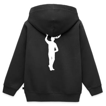 Dart Linkshänder - Kinder Premium Organic Zip Hoodie - Schwarz - Hinten - AI Model Kid Male (0cm)