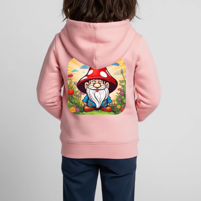 Cute Toadstool Leprechaun Kids Premium Organic Zip-up Hoodie