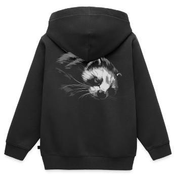 Furet est fatigué - Sweat Premium à capuche zippé enfant bio - noir - Dos - AI Model Kid Male (0cm)