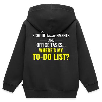 Work Memes Office-Humor Workplace Funny - Kids Premium Organic Zip-up Hoodie - black - Back - AI Model Kid Male (0cm)