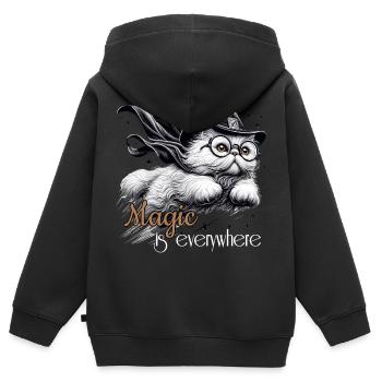 Magic Persian White Persian Cat Gift - Kids Premium Organic Zip-up Hoodie - black - Back - AI Model Kid Male (0cm)