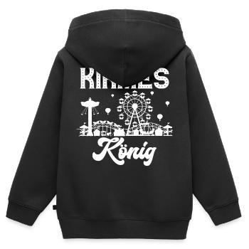 Kirmes König Jahrmarkt Rummel Volksfest - Kinder Premium Organic Zip Hoodie - Schwarz - Hinten - AI Model Kid Male (0cm)