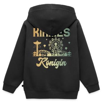 Kirmes Königin Jahrmarkt Rummel Volksfest - Kinder Premium Organic Zip Hoodie - Schwarz - Hinten - AI Model Kid Male (0cm)
