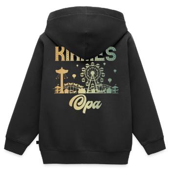 Kirmes Opa Jahrmarkt Rummel Volksfest - Kinder Premium Organic Zip Hoodie - Schwarz - Hinten - AI Model Kid Male (0cm)
