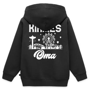 Kirmes Oma Jahrmarkt Rummel Volksfest - Kinder Premium Organic Zip Hoodie - Schwarz - Hinten - AI Model Kid Male (0cm)
