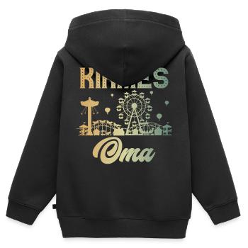 Kirmes Oma Jahrmarkt Rummel Volksfest - Kinder Premium Organic Zip Hoodie - Schwarz - Hinten - AI Model Kid Male (0cm)