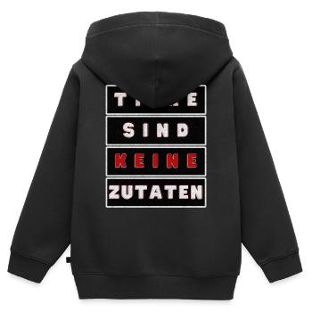 Tiere Sind Keine Zutaten Grunge - Kinder Premium Organic Zip Hoodie - Schwarz - Hinten - AI Model Kid Male (0cm)