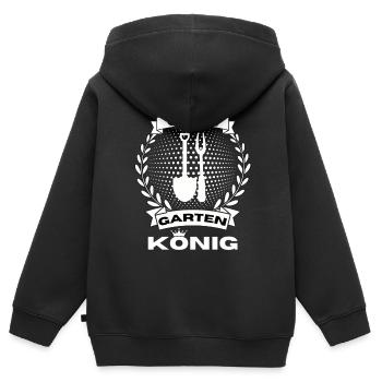 Grill Papa Garten Geschenk Grillen BBQ König - Kinder Premium Organic Zip Hoodie - Schwarz - Hinten - AI Model Kid Male (0cm)