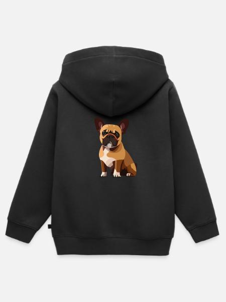 Kleiner Mops - Kinder Premium Organic Zip Hoodie - Schwarz