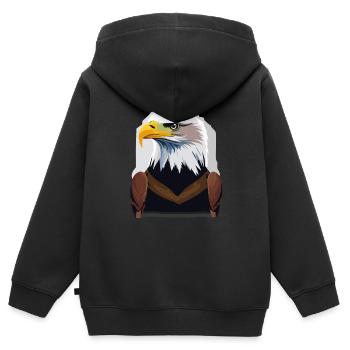 Weißkopfseeadler - Kinder Premium Organic Zip Hoodie - Schwarz - Hinten - AI Model Kid Male (0cm)