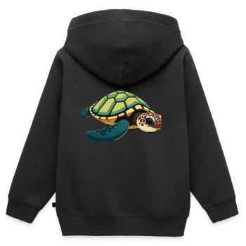 Meeresschildkröte - Kinder Premium Organic Zip Hoodie - Schwarz - Hinten - AI Model Kid Male (0cm)
