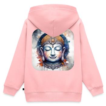 Mystical Spiritual Buddha - Kids Premium Organic Zip-up Hoodie - rose - Back - AI Model Kid Female (0cm)