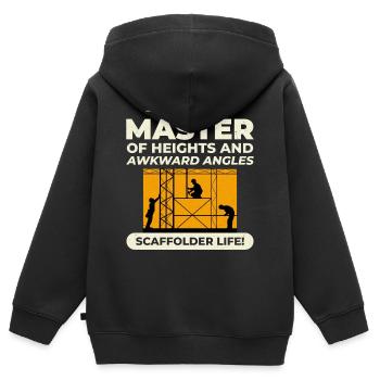 Scaffolder Scaffold Builder Scaffolding Platform - Kids Premium Organic Zip-up Hoodie - black - Back - AI Model Kid Male (0cm)