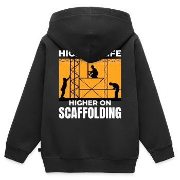 Scaffolder Scaffold Builder Scaffolding Platform - Kids Premium Organic Zip-up Hoodie - black - Back - AI Model Kid Male (0cm)