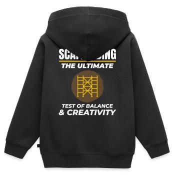 Scaffolder Scaffold Builder Scaffolding Platform - Kids Premium Organic Zip-up Hoodie - black - Back - AI Model Kid Male (0cm)