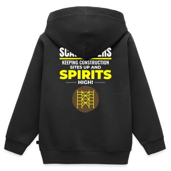 Scaffolder Scaffold Builder Scaffolding Platform - Kids Premium Organic Zip-up Hoodie - black - Back - AI Model Kid Male (0cm)