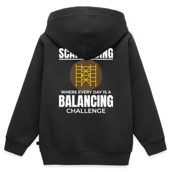 Scaffolder Scaffold Builder Scaffolding Platform - Kids Premium Organic Zip-up Hoodie - black - Back - AI Model Kid Male (0cm)
