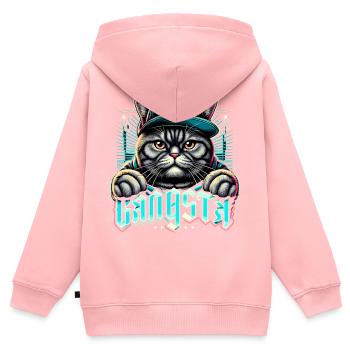 BKH Britisch Kurzhaar Katze getigert Gangsta Gangs - Kinder Premium Organic Zip Hoodie - Rosa - Hinten - AI Model Kid Female (0cm)