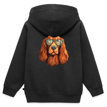 Irischer Setter Hund Rasse Aquarell Karikatur Kawaii G - Kinder Premium Organic Zip Hoodie - Schwarz - Hinten - AI Model Kid Male (0cm)