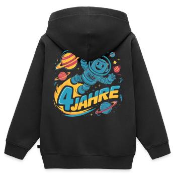 4 Jahre Kleiner Roboter Astronaut im Weltraum - Kinder Premium Organic Zip Hoodie - Schwarz - Hinten - AI Model Kid Male (0cm)