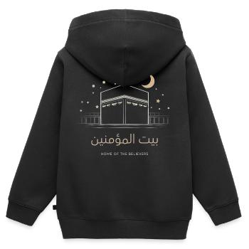 La Kaaba, la maison des croyants - Sweat Premium à capuche zippé enfant bio - noir - Dos - AI Model Kid Male (0cm)