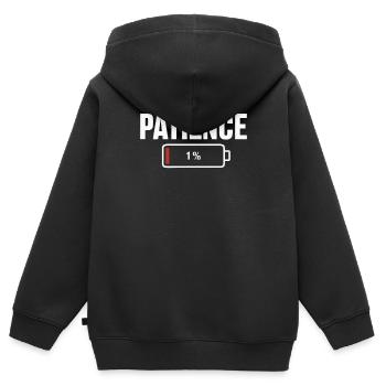 Batterie Akku Patience Geduld Arbeit Stress - Kinder Premium Organic Zip Hoodie - Schwarz - Hinten - AI Model Kid Male (0cm)