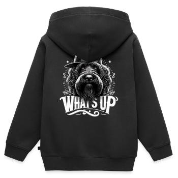 Schapendoes Was geht ab Gangsta cool Hund Geschenk - Kinder Premium Organic Zip Hoodie - Schwarz - Hinten - AI Model Kid Male (0cm)
