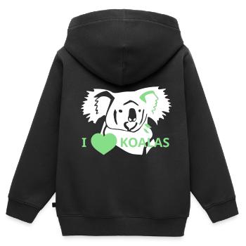 LoveKoalas - Sweat Premium à capuche zippé enfant bio - noir - Dos - AI Model Kid Male (0cm)