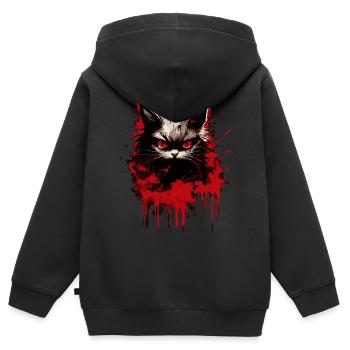 Cat is in a bad mood - Kids Premium Organic Zip-up Hoodie - black - Back - AI Model Kid Male (0cm)