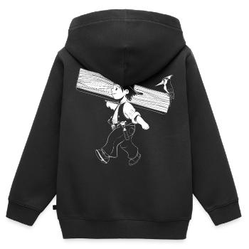 Zimmermann - Kinder Premium Organic Zip Hoodie - Schwarz - Hinten - AI Model Kid Male (0cm)
