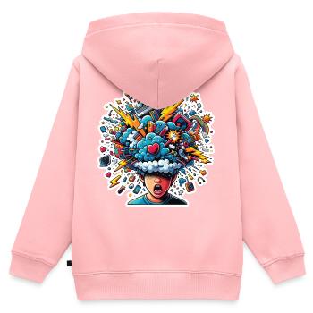 Teen Explode - Gefühlschaos pur - Kinder Premium Organic Zip Hoodie - Rosa - Hinten - AI Model Kid Female (0cm)