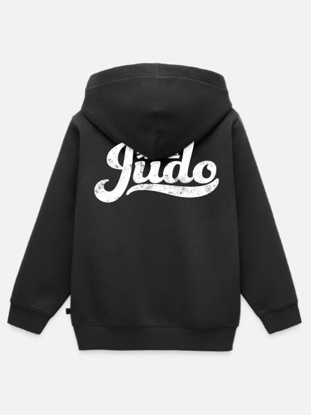 Judo - Premium børne zip-hættetrøje økologisk - sort