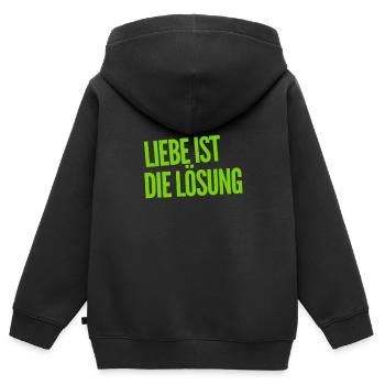 Love is wonderful - Kids Premium Organic Zip-up Hoodie - black - Back - AI Model Kid Male (0cm)