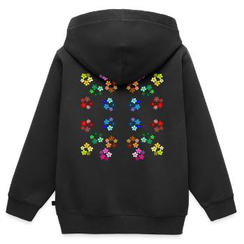 Blumenmuster Blumenranke blühende Blume floral - Kinder Premium Organic Zip Hoodie - Schwarz - Hinten - AI Model Kid Male (0cm)