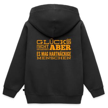 Je cherche ma fortune - Sweat Premium à capuche zippé enfant bio - noir - Dos - AI Model Kid Male (0cm)