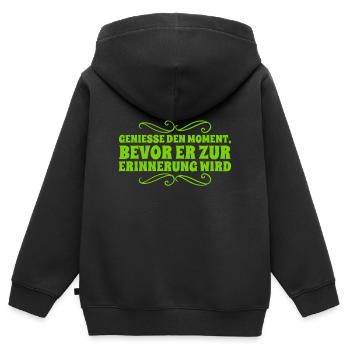 Profitez de chaque instant - Sweat Premium à capuche zippé enfant bio - noir - Dos - AI Model Kid Male (0cm)