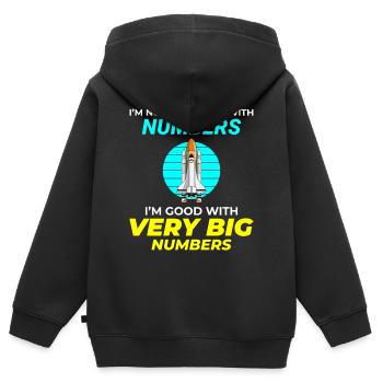 Luft- und Raumfahrtingenieur Raumfahrtraketenwissenschaftler - Kinder Premium Organic Zip Hoodie - Schwarz - Hinten - AI Model Kid Male (0cm)