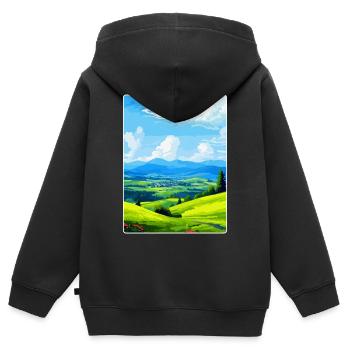 Sauerland Allemagne Affiche de voyage vintage souvenir - Sweat Premium à capuche zippé enfant bio - noir - Dos - AI Model Kid Male (0cm)