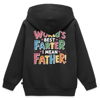 Der beste Vater der Welt, ich meine Vater! - Kinder Premium Organic Zip Hoodie - Schwarz - Hinten - AI Model Kid Male (0cm)